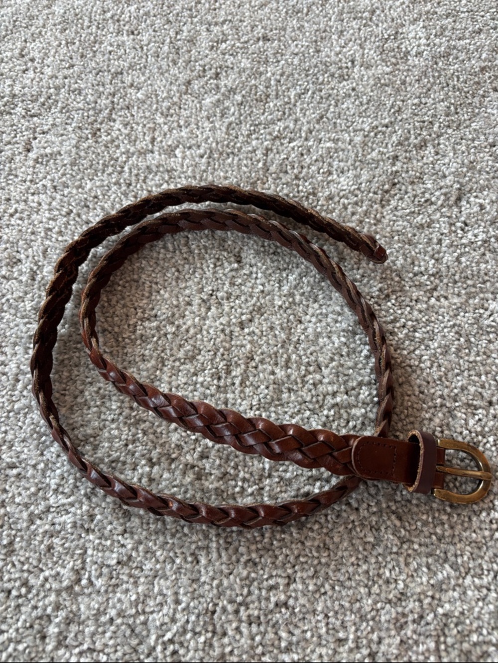 Brown braided belt